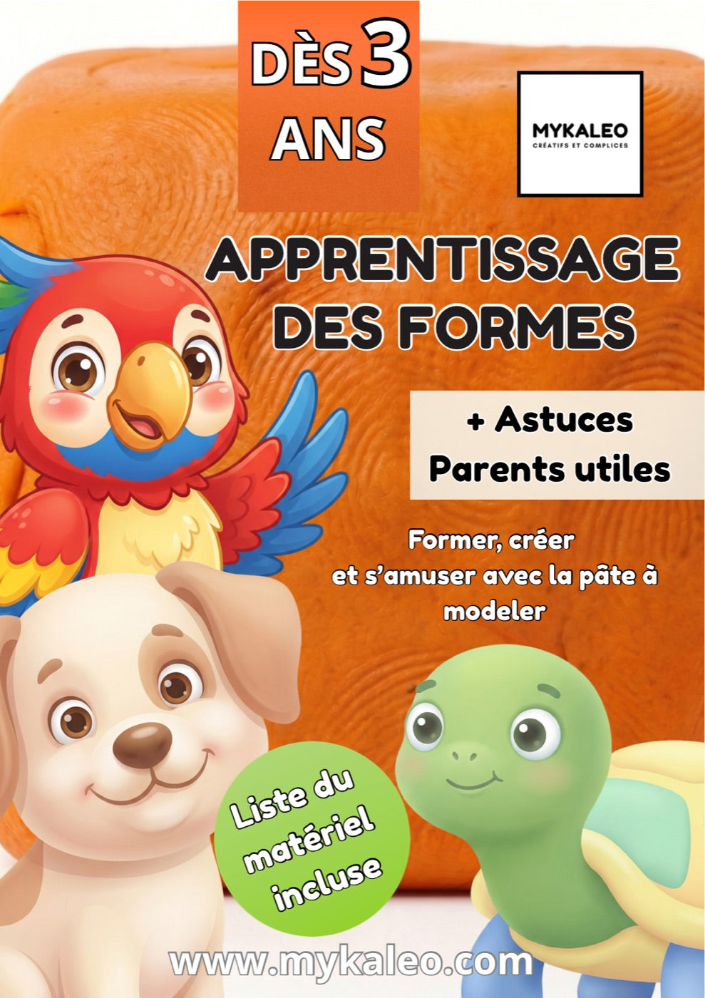 Couverture Apprentissage des Formes Mykaleo, tapis de modelage à imprimer dès 3 ans