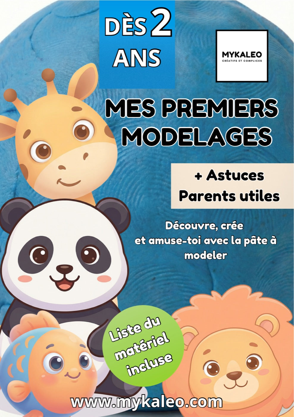 Couverture Mes Premiers Modelages Mykaleo, tapis de modelage à imprimer dès 2 ans